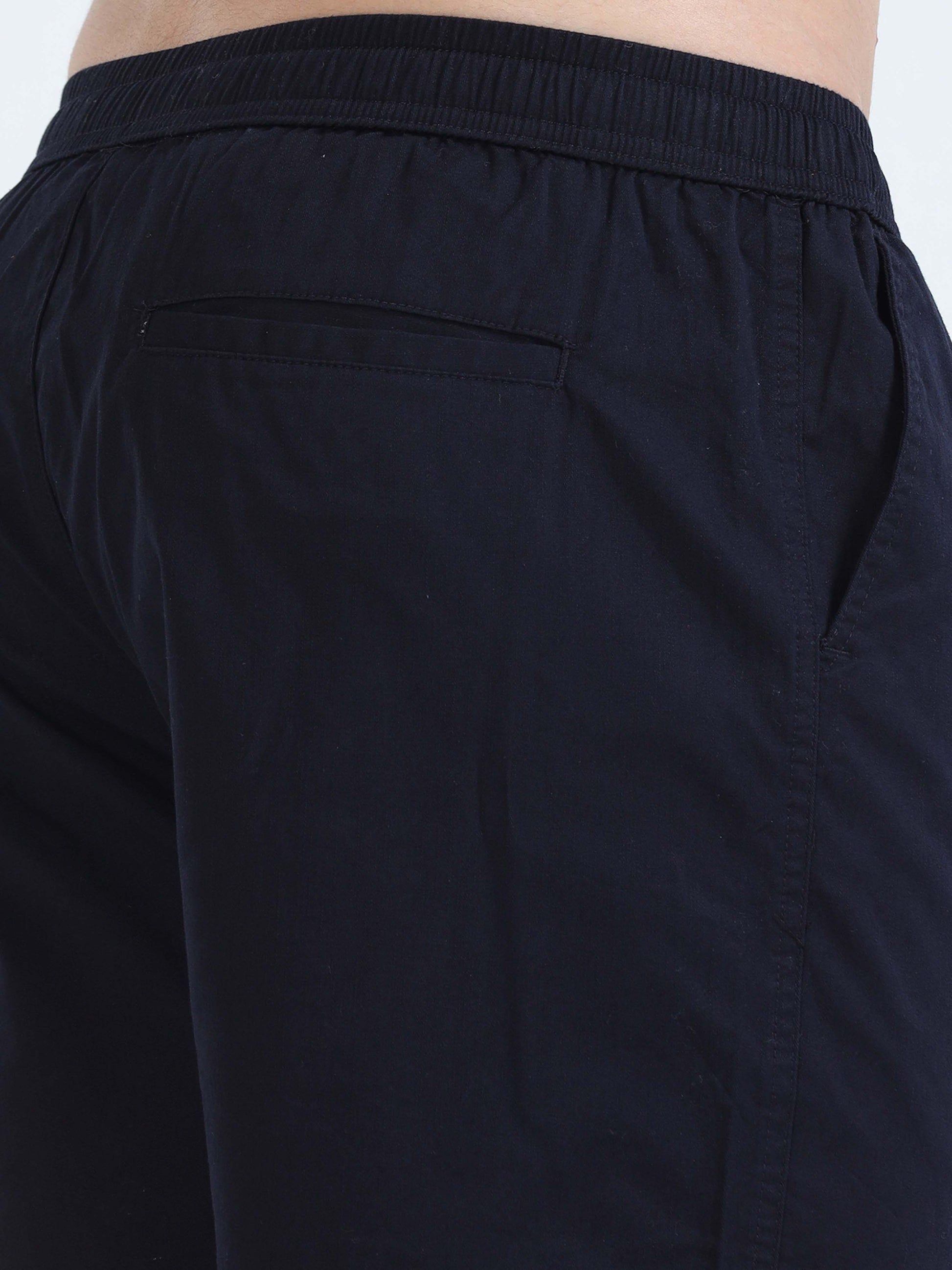 Soft Cotton Basic Shorts In Navy