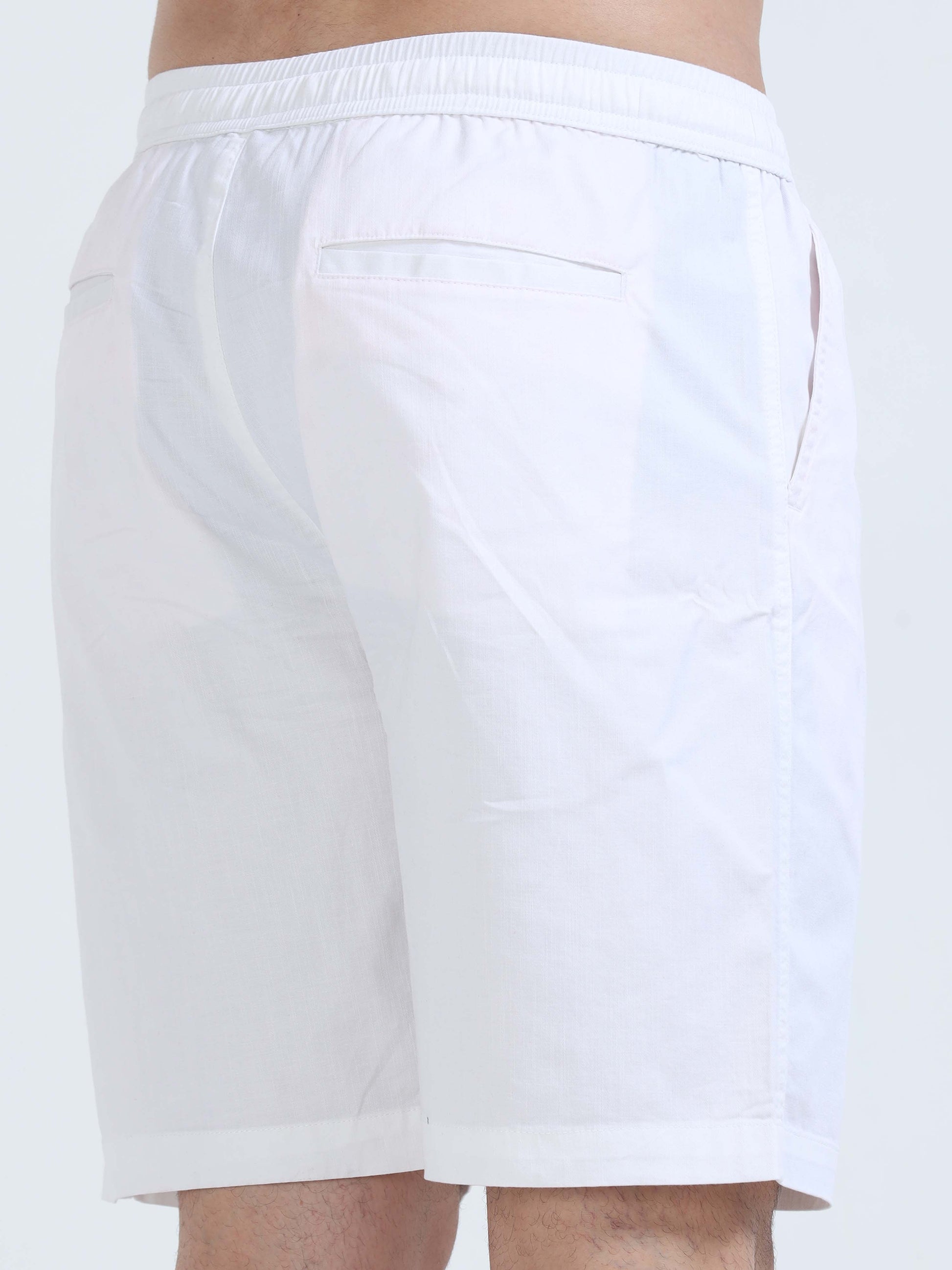 Soft Cotton Basic Shorts In White