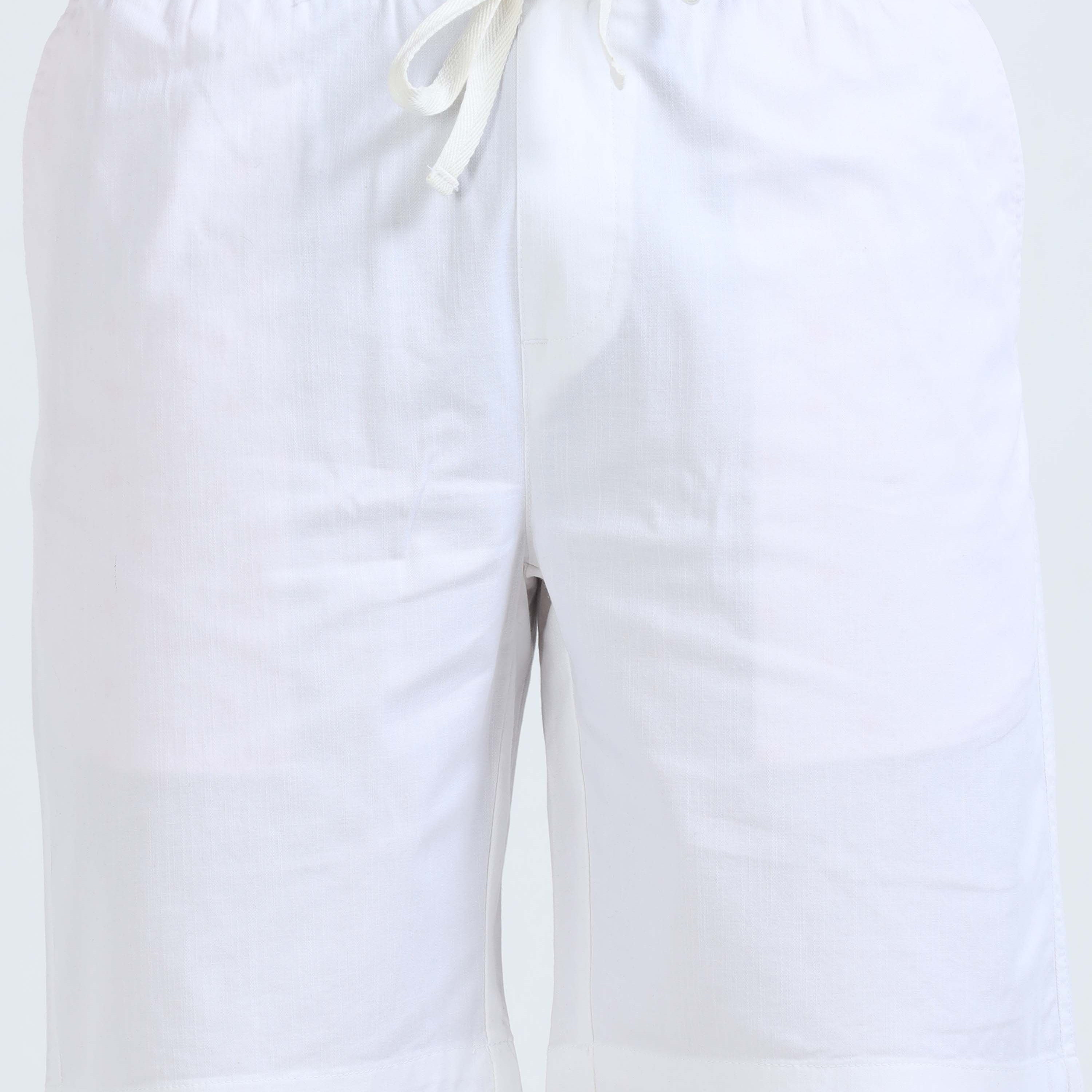 Soft Cotton Basic Shorts In White