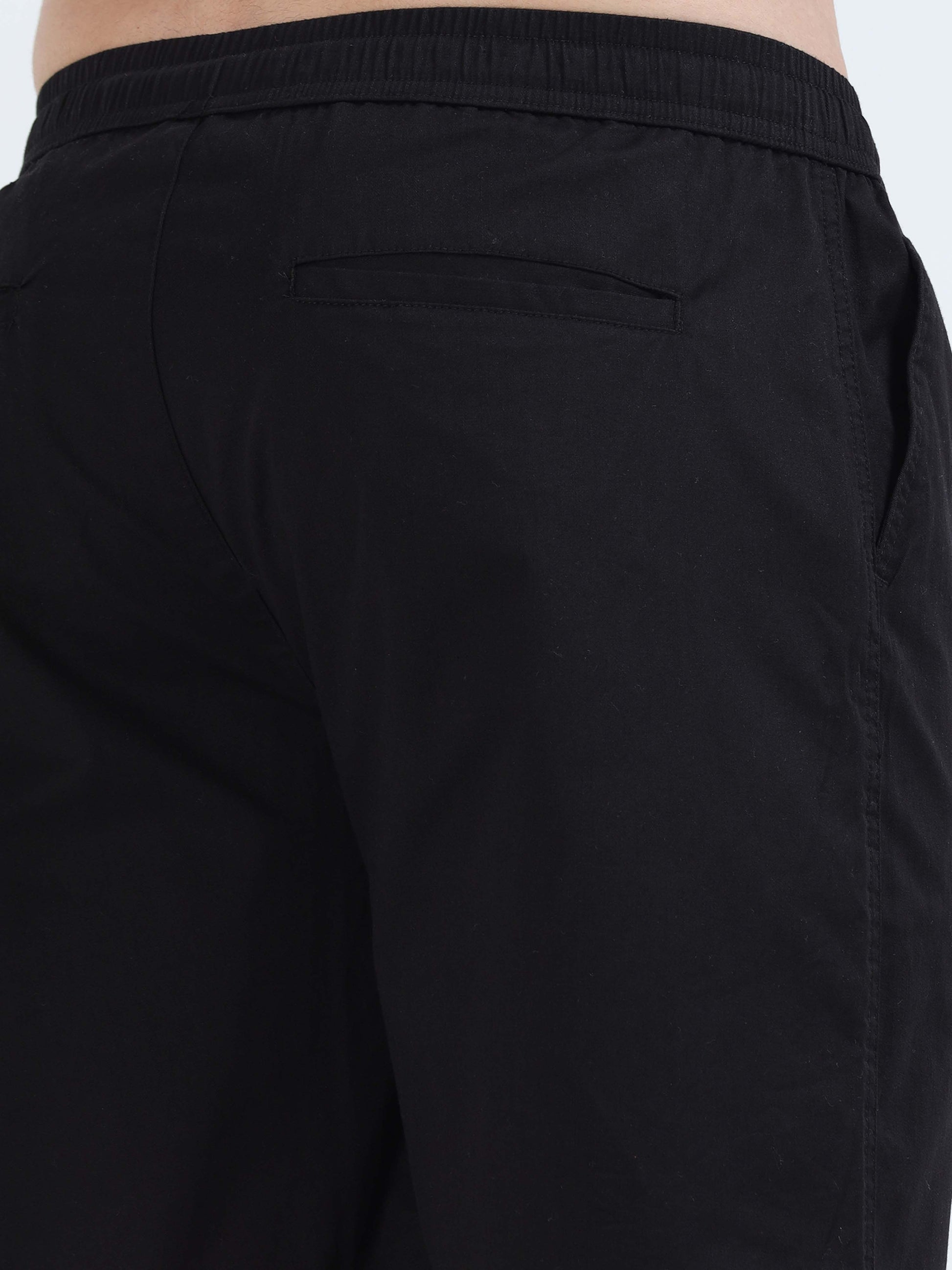 Soft Cotton Basic Shorts In Black