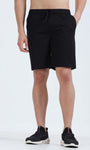 Soft Cotton Basic Shorts In Black