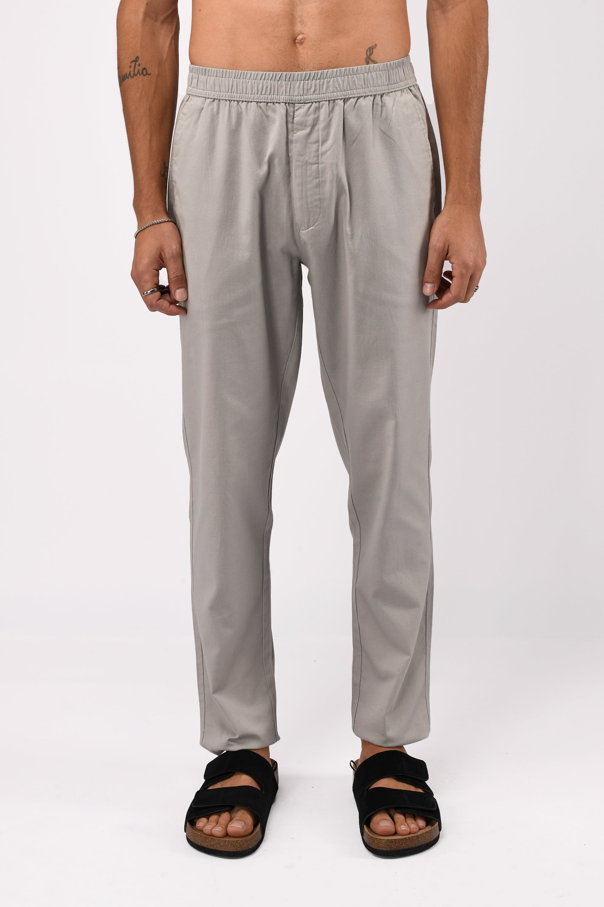 Men’s Linen Fused Tailored Pant in Grey – breathable linen trousers, tailored cut, versatile smart casual wear | Tailoraedge