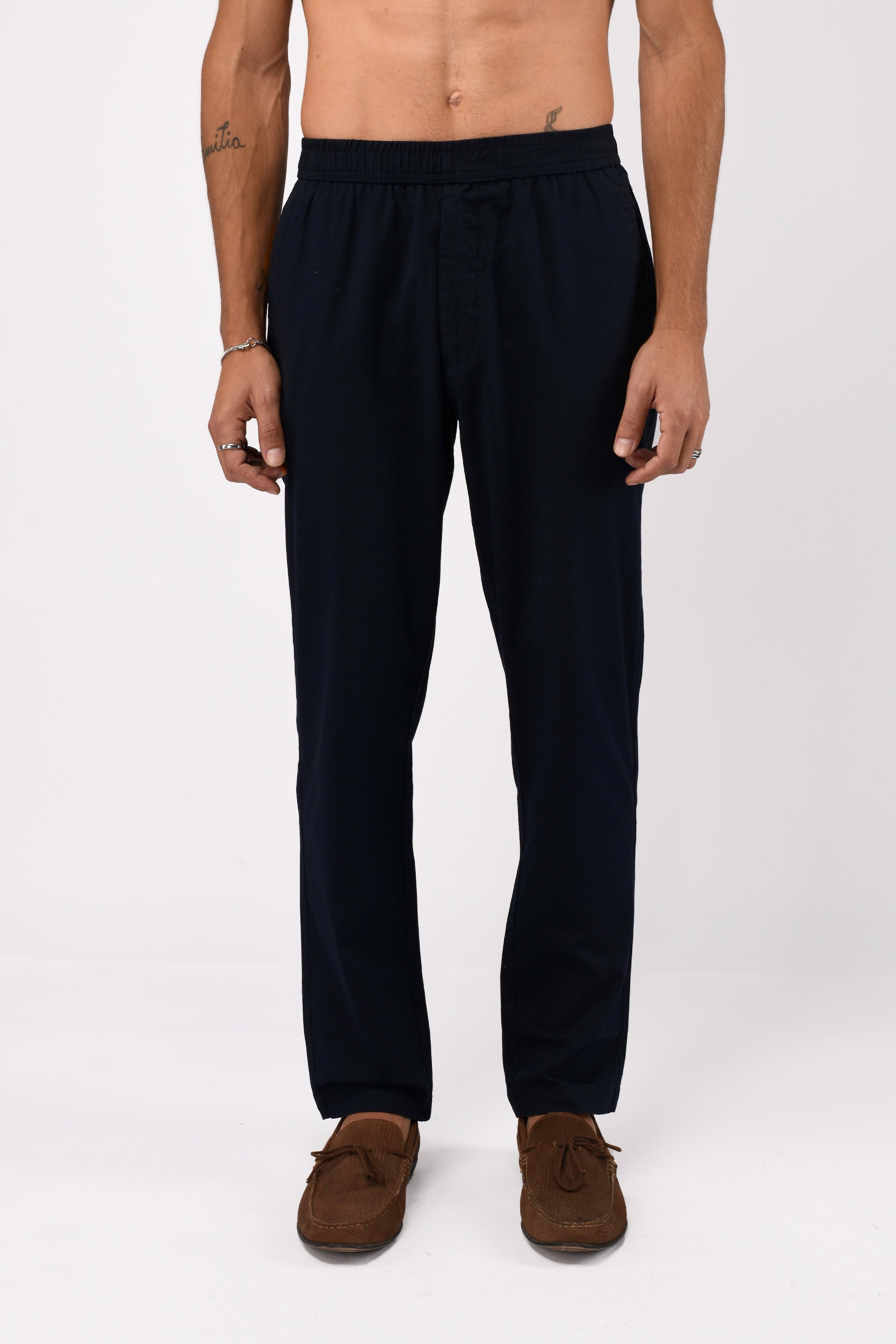 Men’s Linen Fused Tailored Pant in Navy – premium linen blend pants, tailored fit, modern wardrobe essential | Tailoraedge