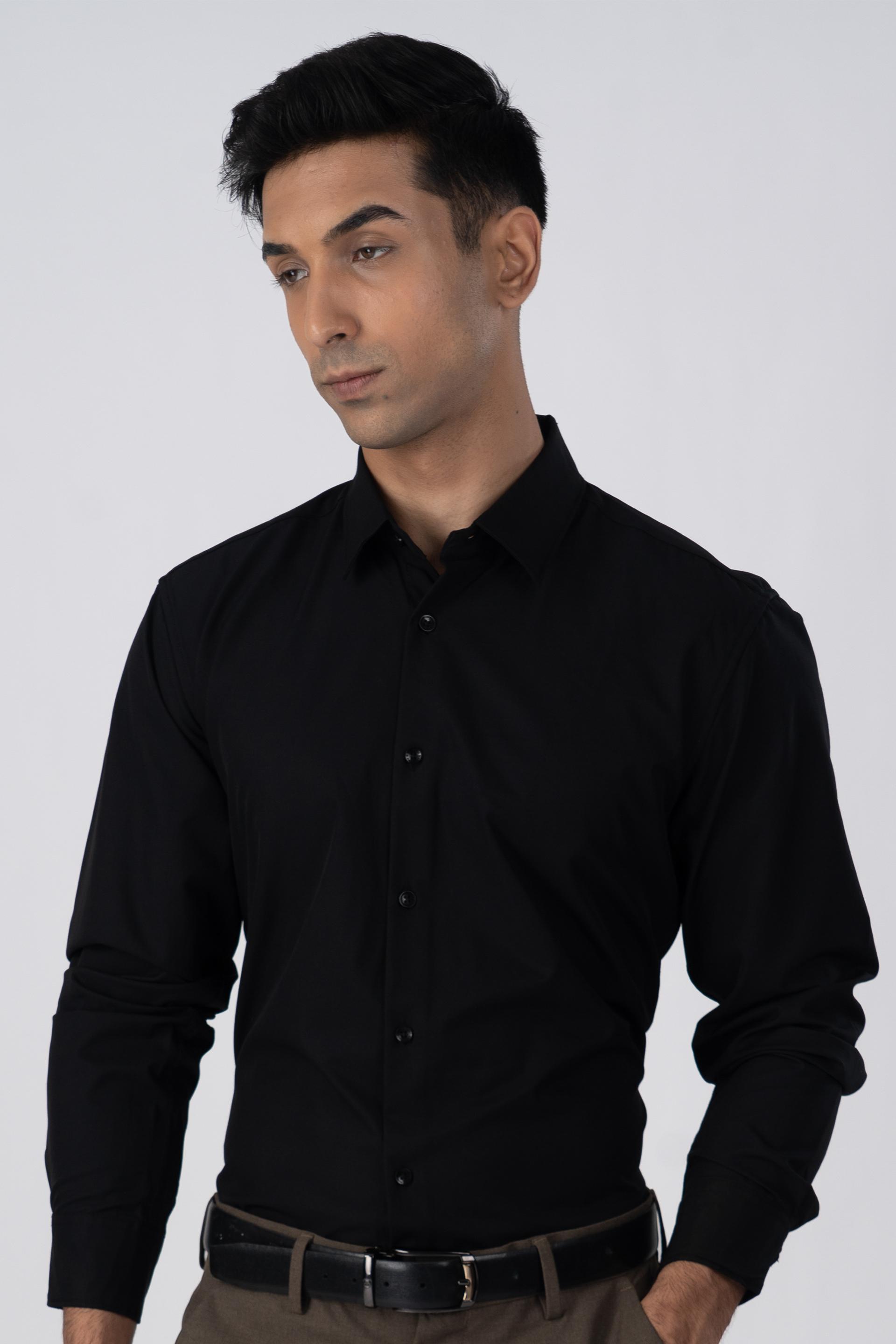 Featherlite Wrinkle Free Shirt In Black
