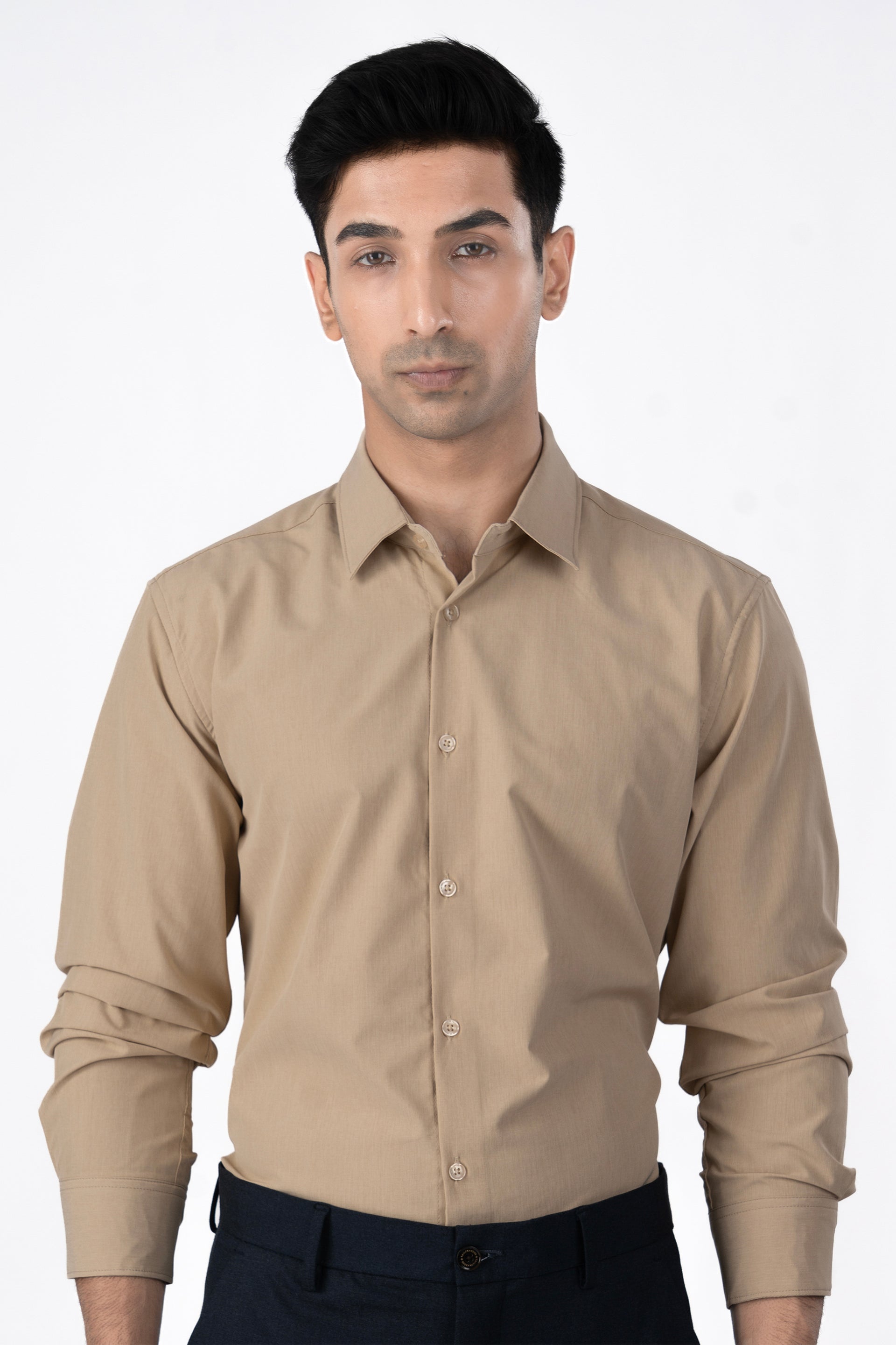 Featherlite Wrinkle Resistant Shirt In Cream