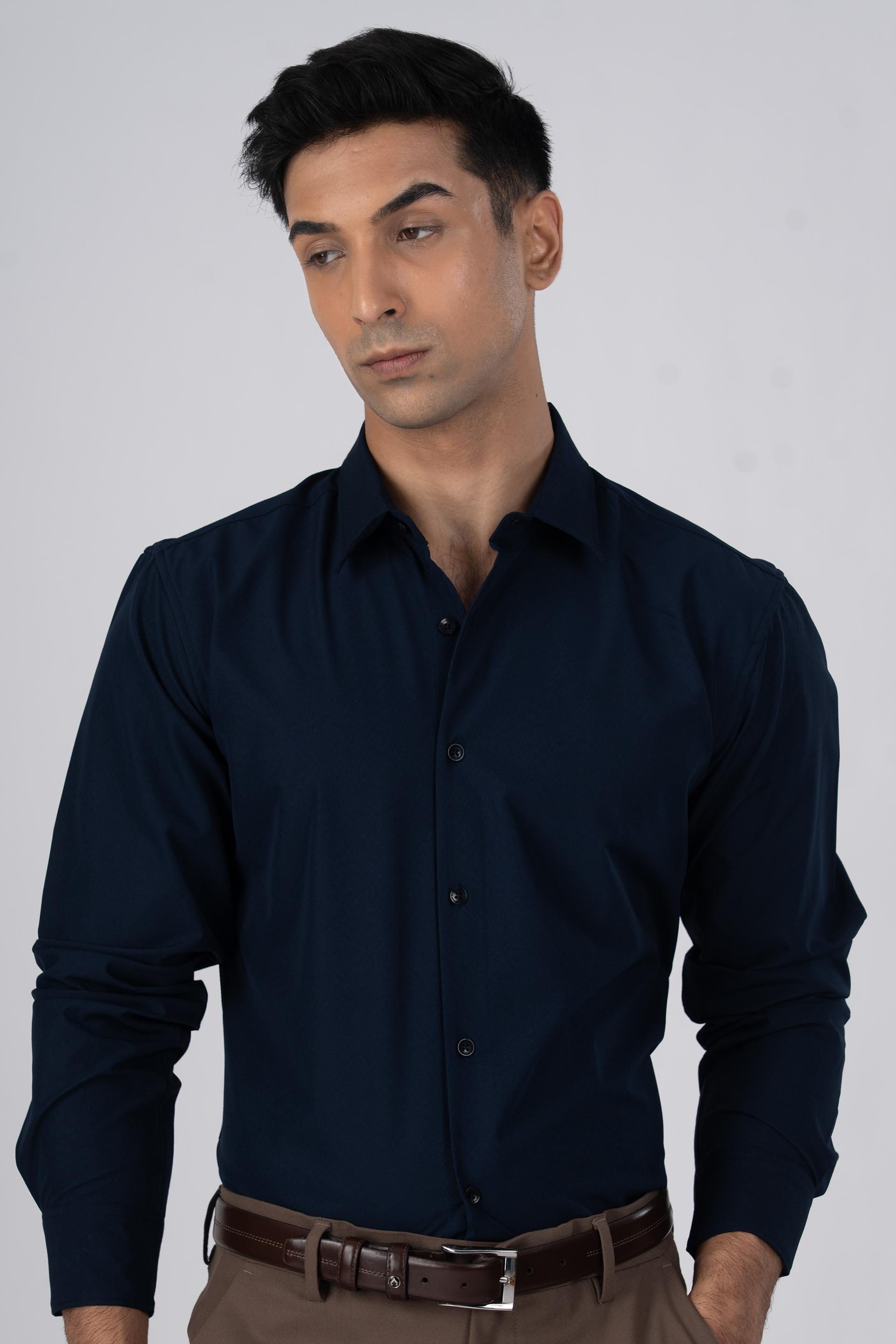 Featherlite Wrinkle Free Shirt In Navy