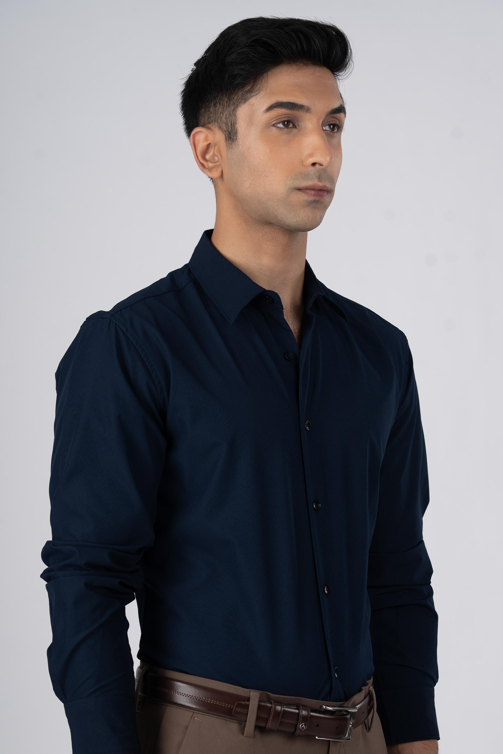 Featherlite Wrinkle Free Shirt In Navy
