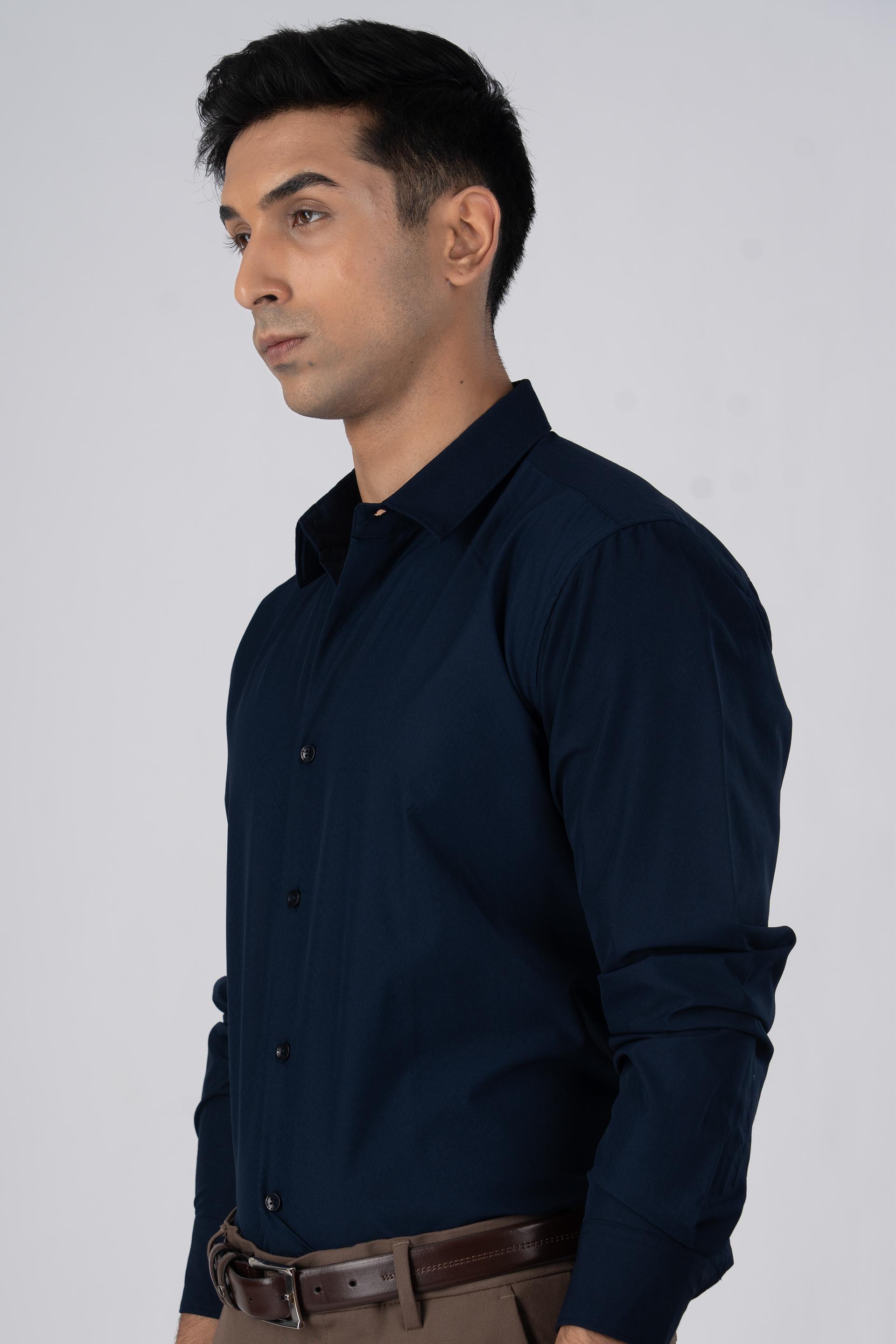 Featherlite Wrinkle Free Shirt In Navy