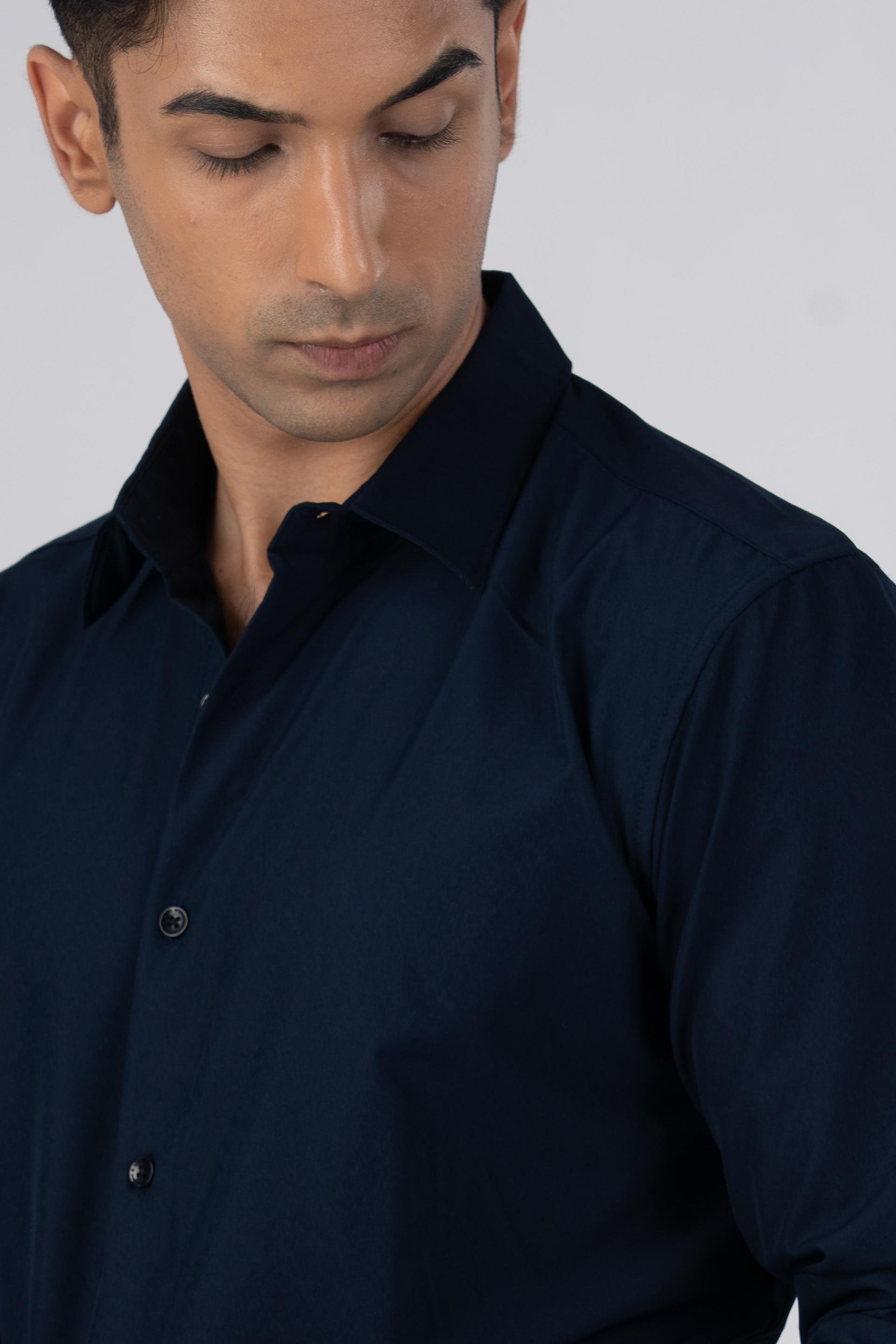 Featherlite Wrinkle Free Shirt In Navy