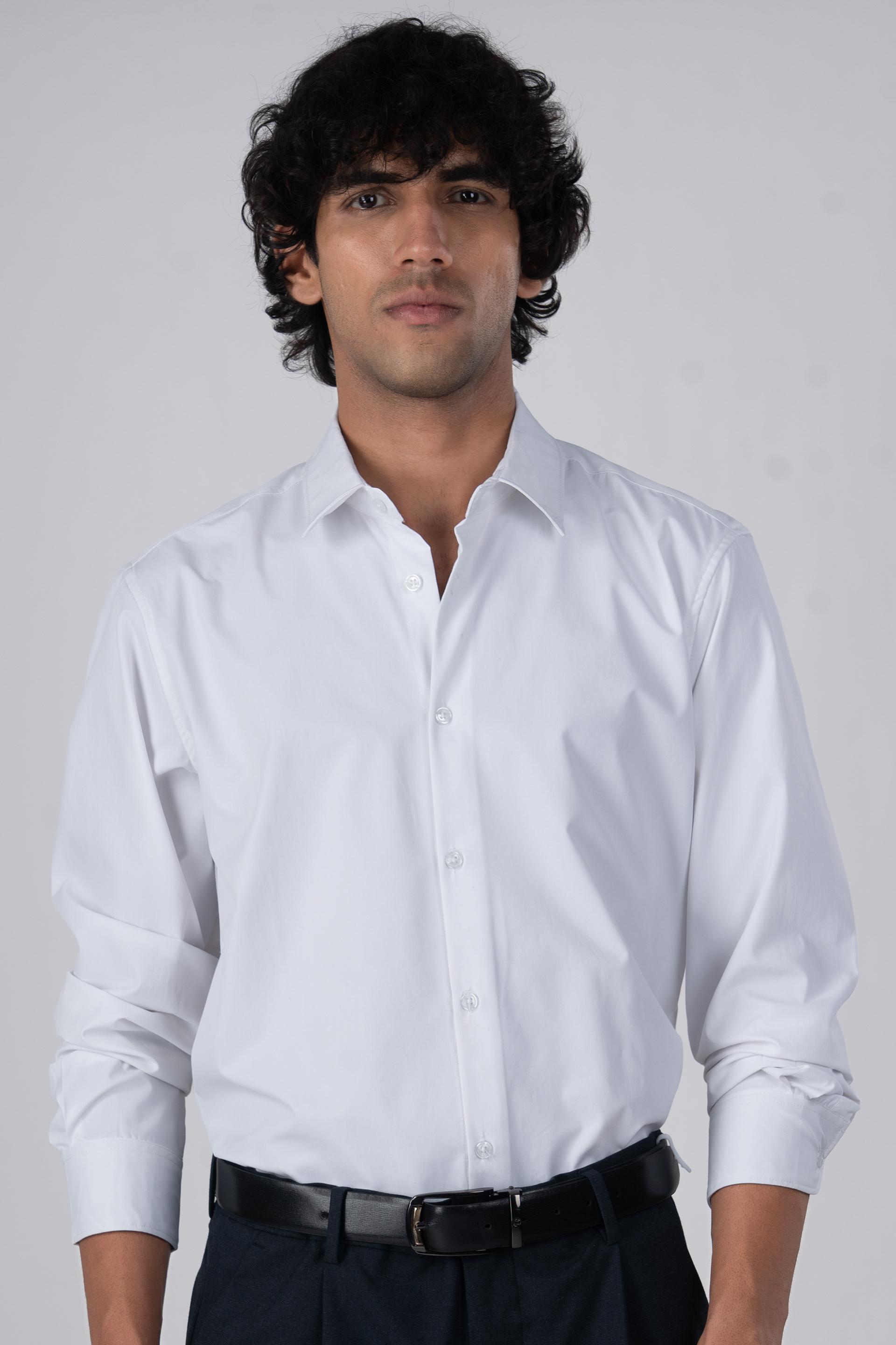 Featherlite Wrinkle Free Shirt In White