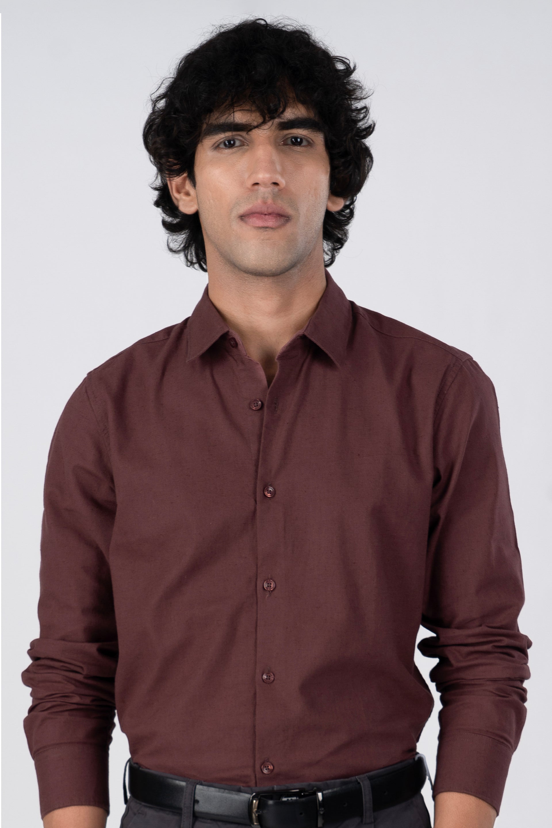 Premium Linen Griege Shirt In Peach