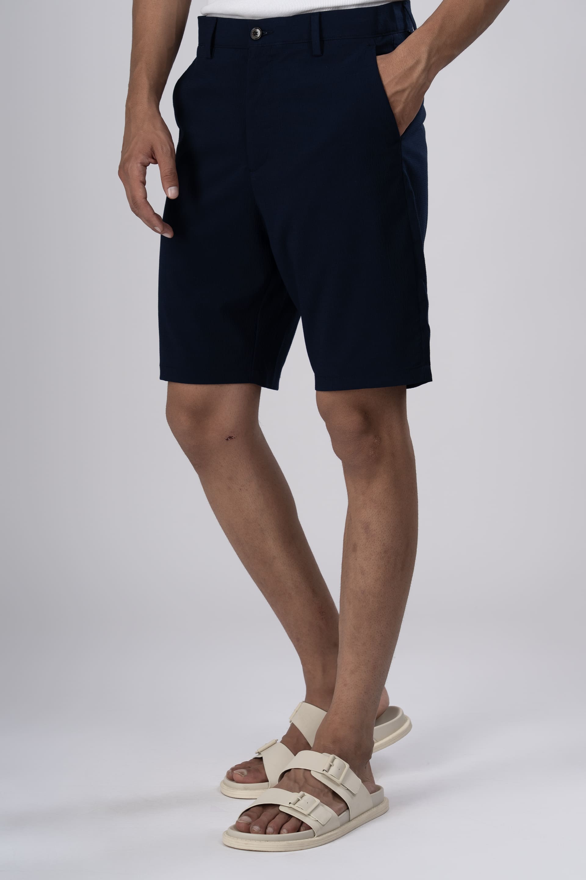 Premium Easy Iron Shorts In Blue