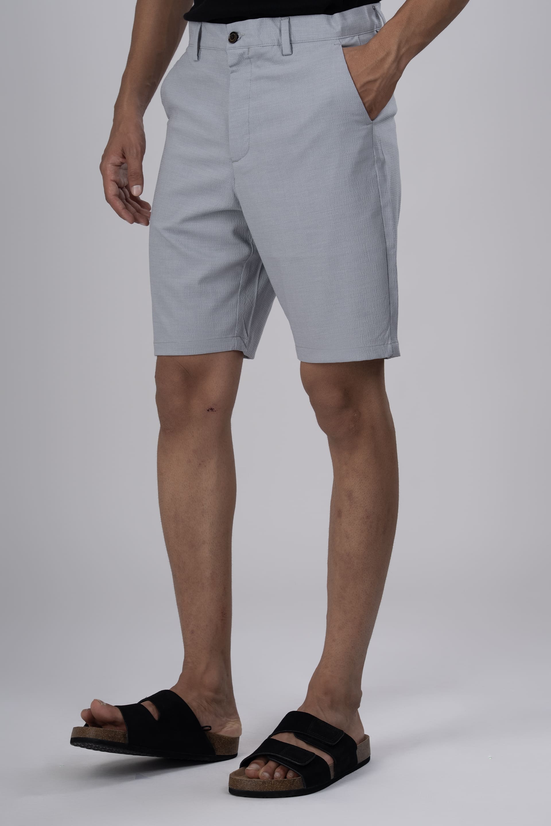 Premium Easy Iron Shorts In Grey