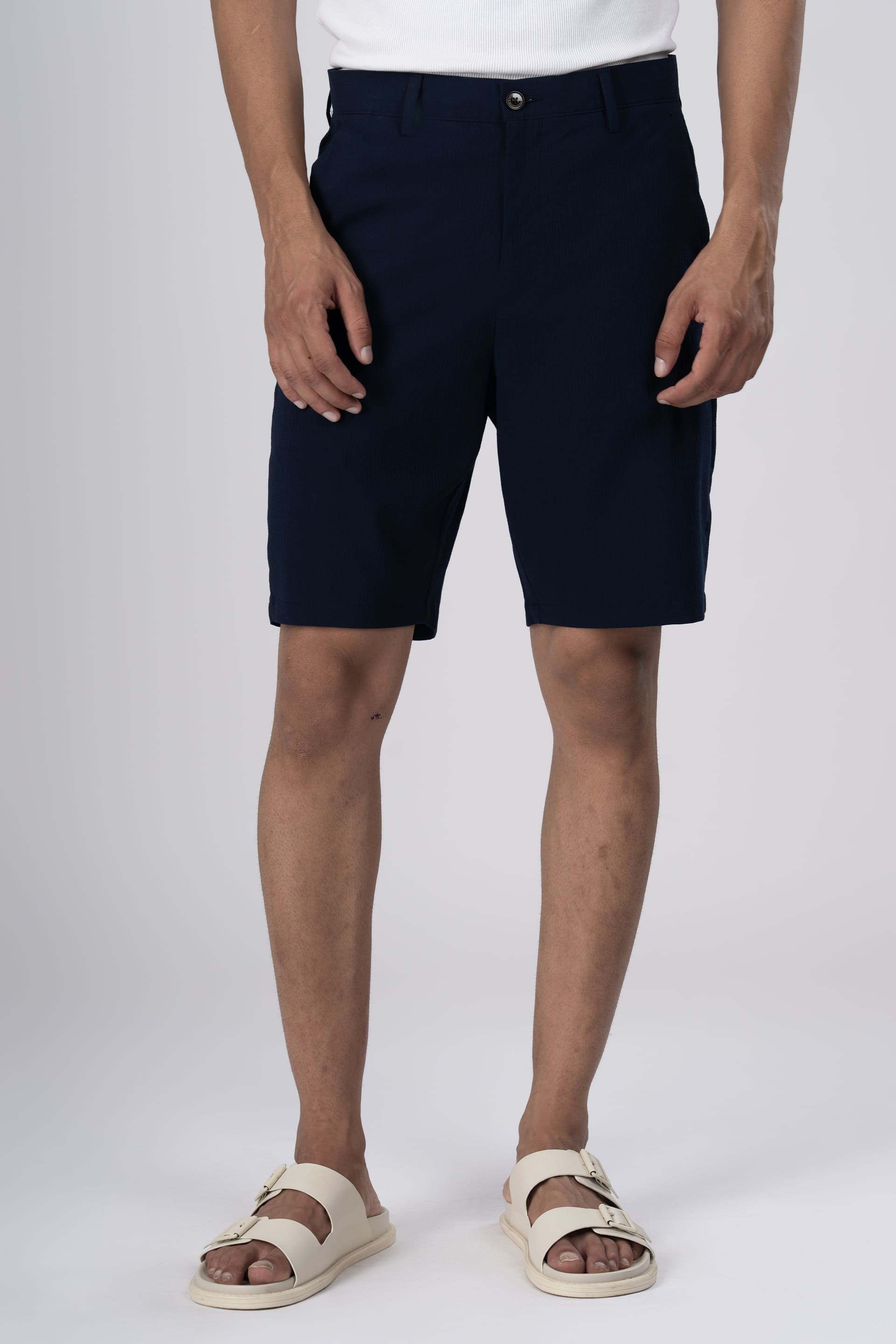 Men’s Premium Easy Iron Shorts in Blue – easy to iron, sharp fit, versatile casual essential | Tailoraedge
