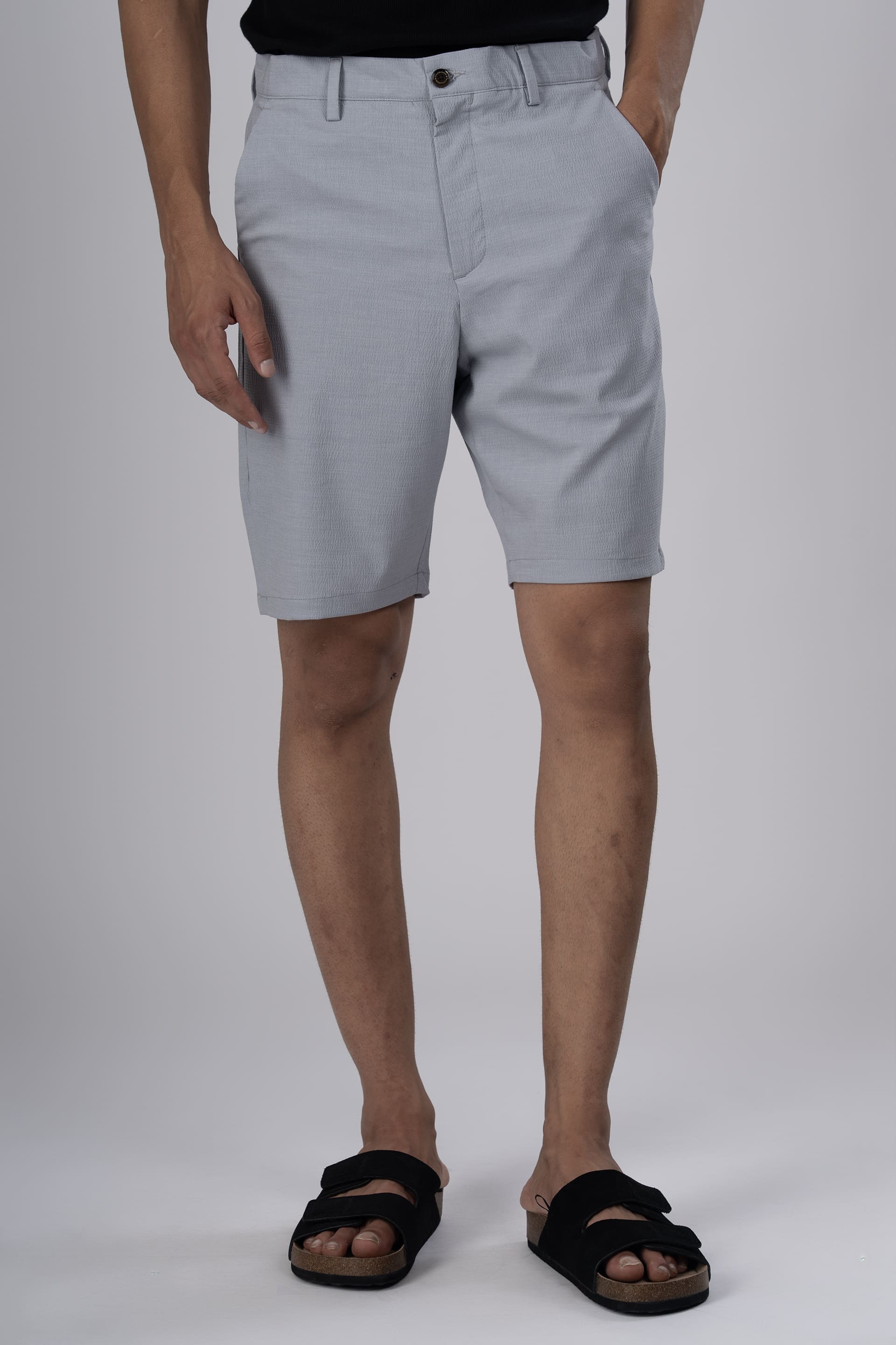 Men’s Premium Easy Iron Shorts in Grey – wrinkle resistant, tailored comfort, easy all-day wear | Tailoraedge