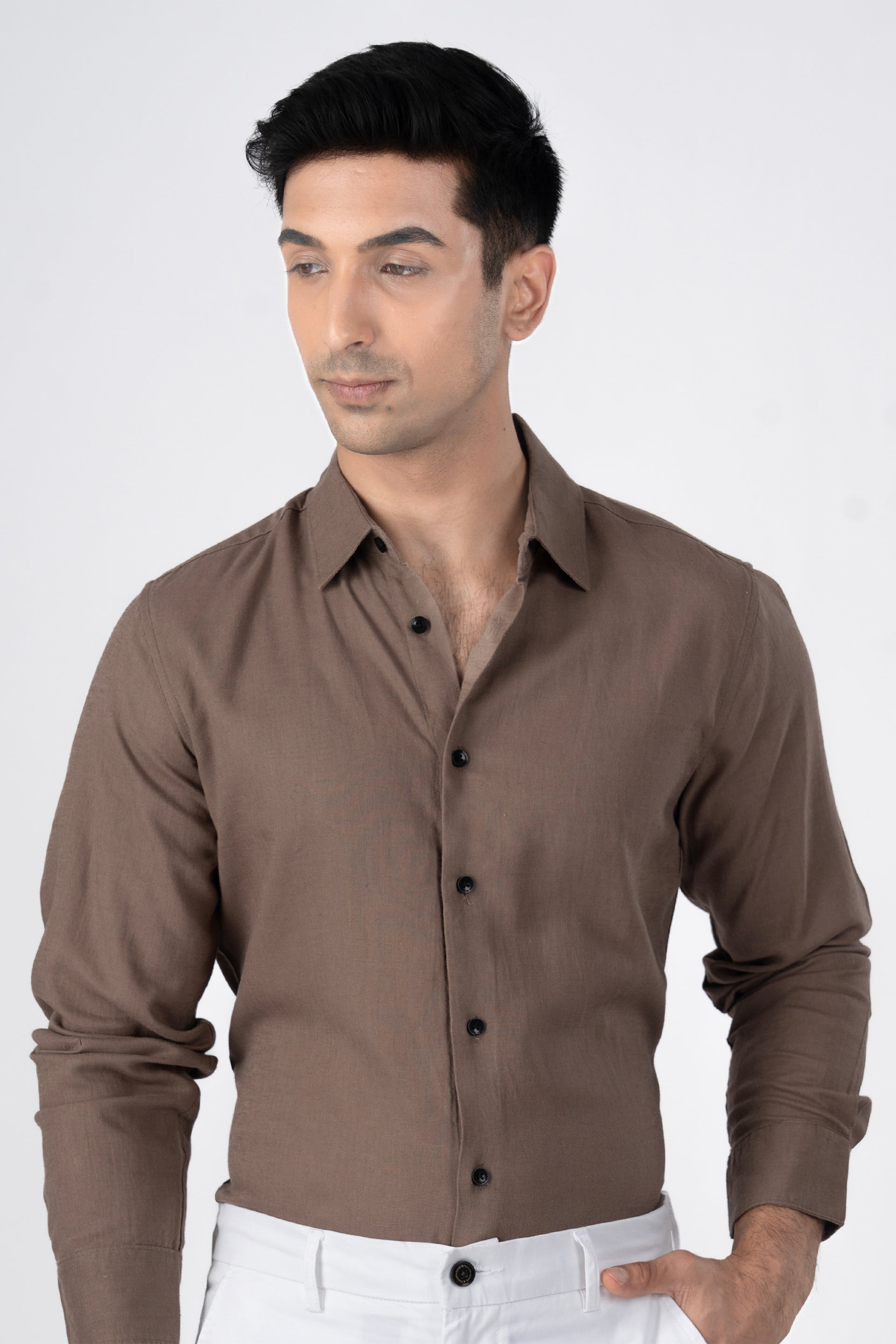 Premium Lyocell Linen Shirt In Fur