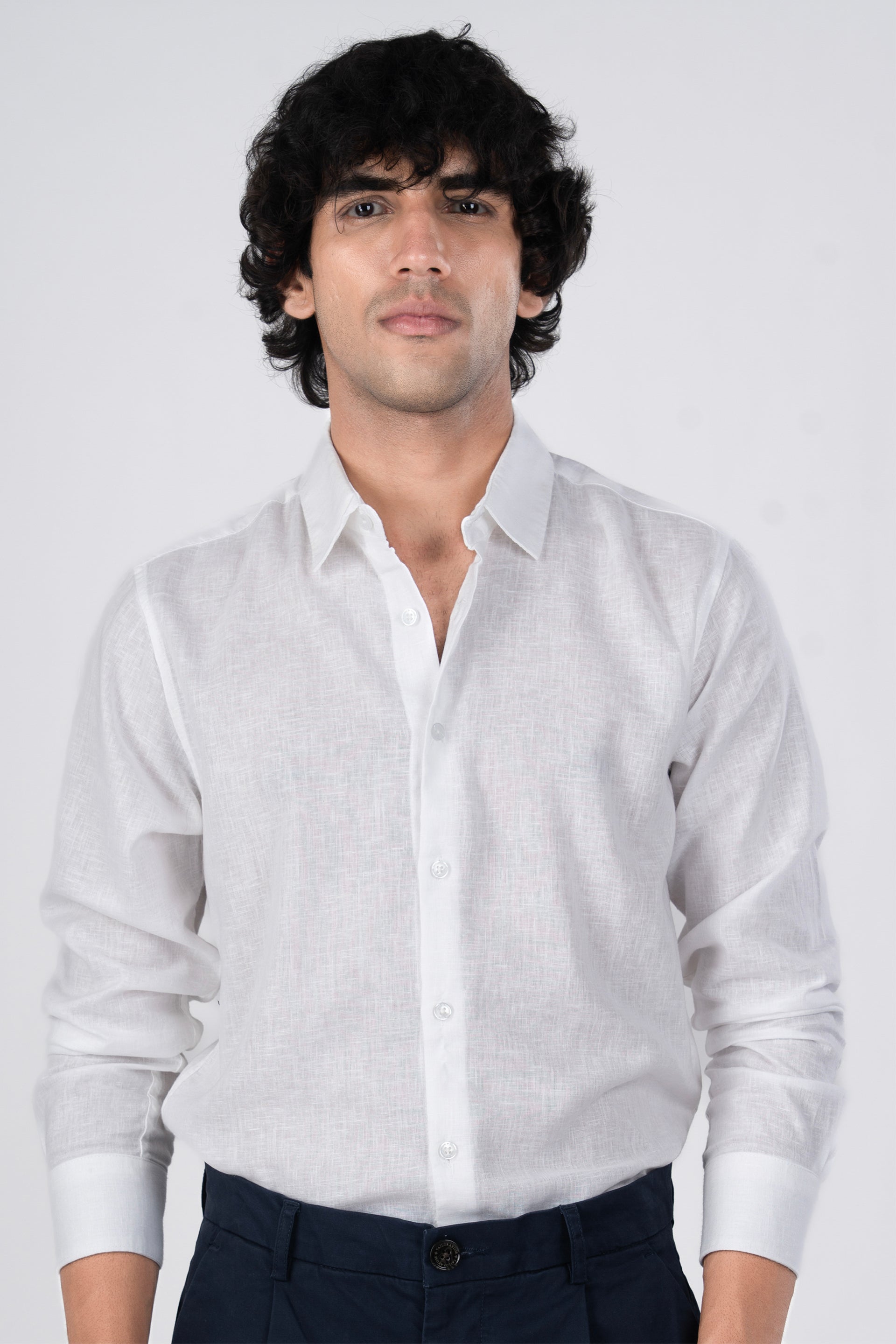 Premium Lyocell Linen Shirt In White