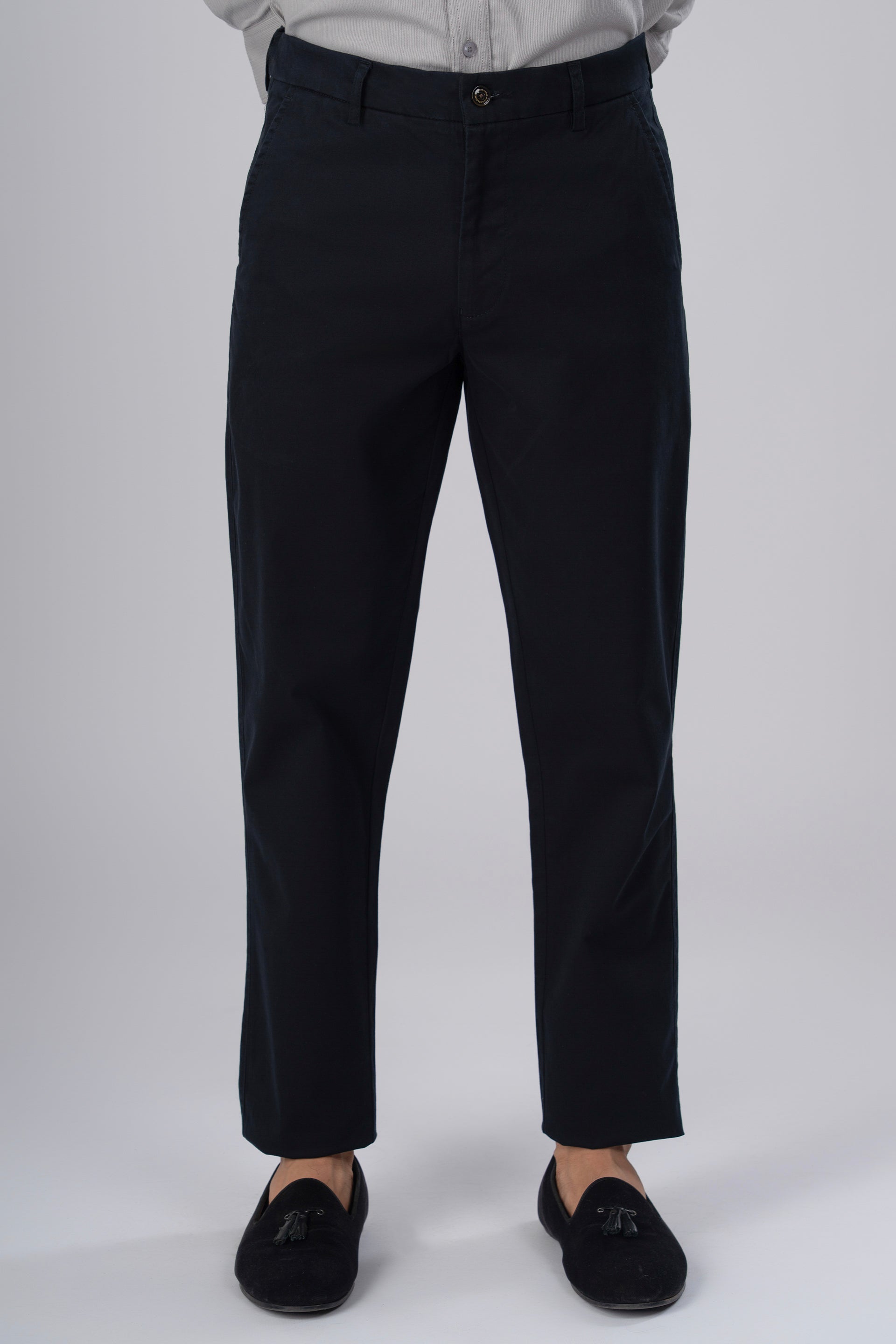 Men’s Premium Signature Tailored Chinos in Black – sleek black twill, slim tailored profile, versatile work-to-evening essential | Tailoraedge