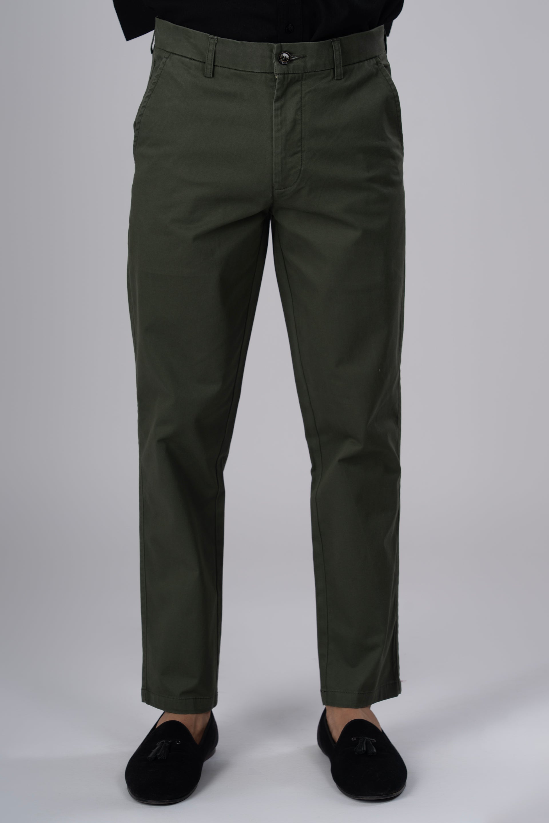 Men’s Premium Signature Tailored Chinos in Olive – earthy olive twill, slim tailored shape, rugged-casual styling essential | Tailoraedge