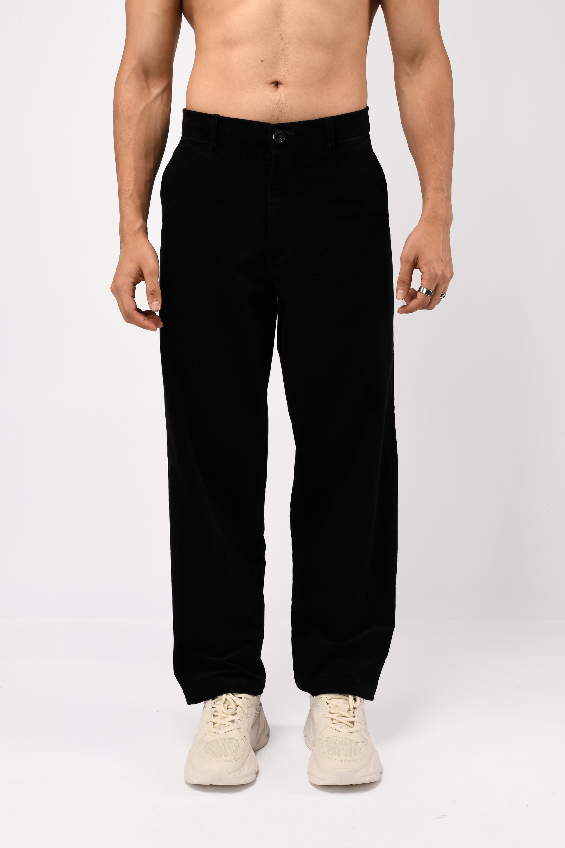Men’s Soft Corduroy Relaxed Pants in Black – premium corduroy, relaxed fit, all-day comfort | Tailoraedge