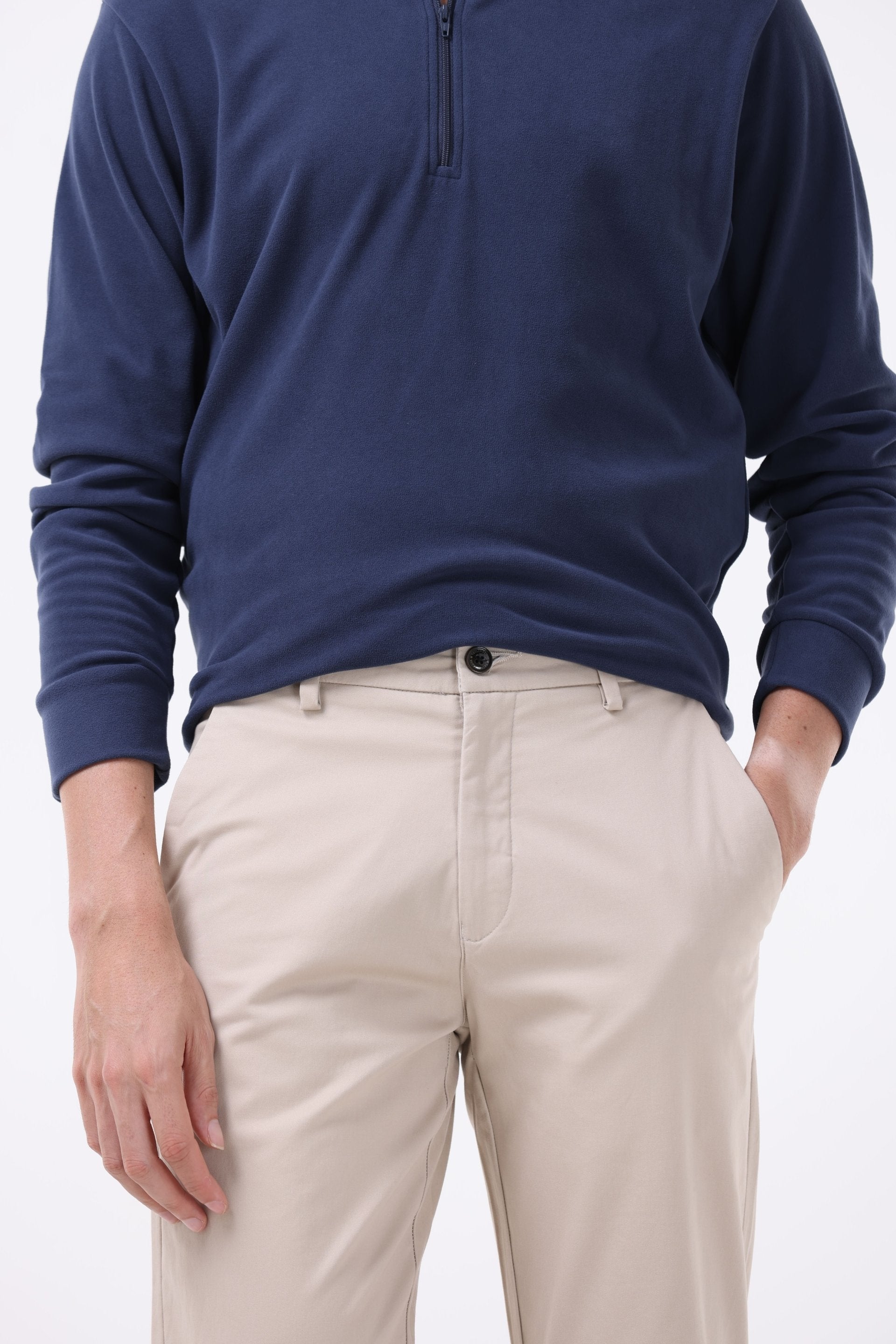 Soft Cotton Chinos In Cream
