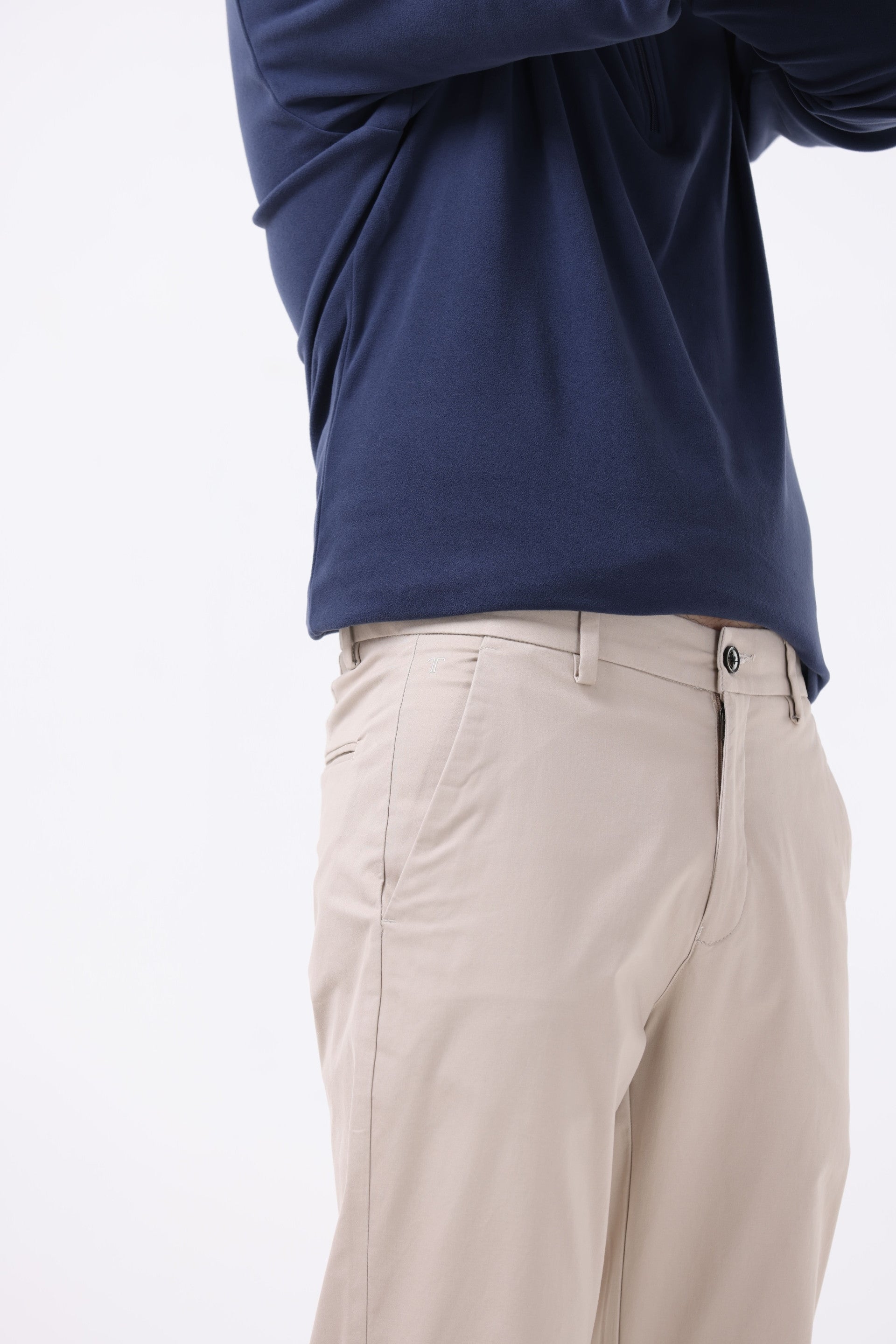 Soft Cotton Chinos In Cream