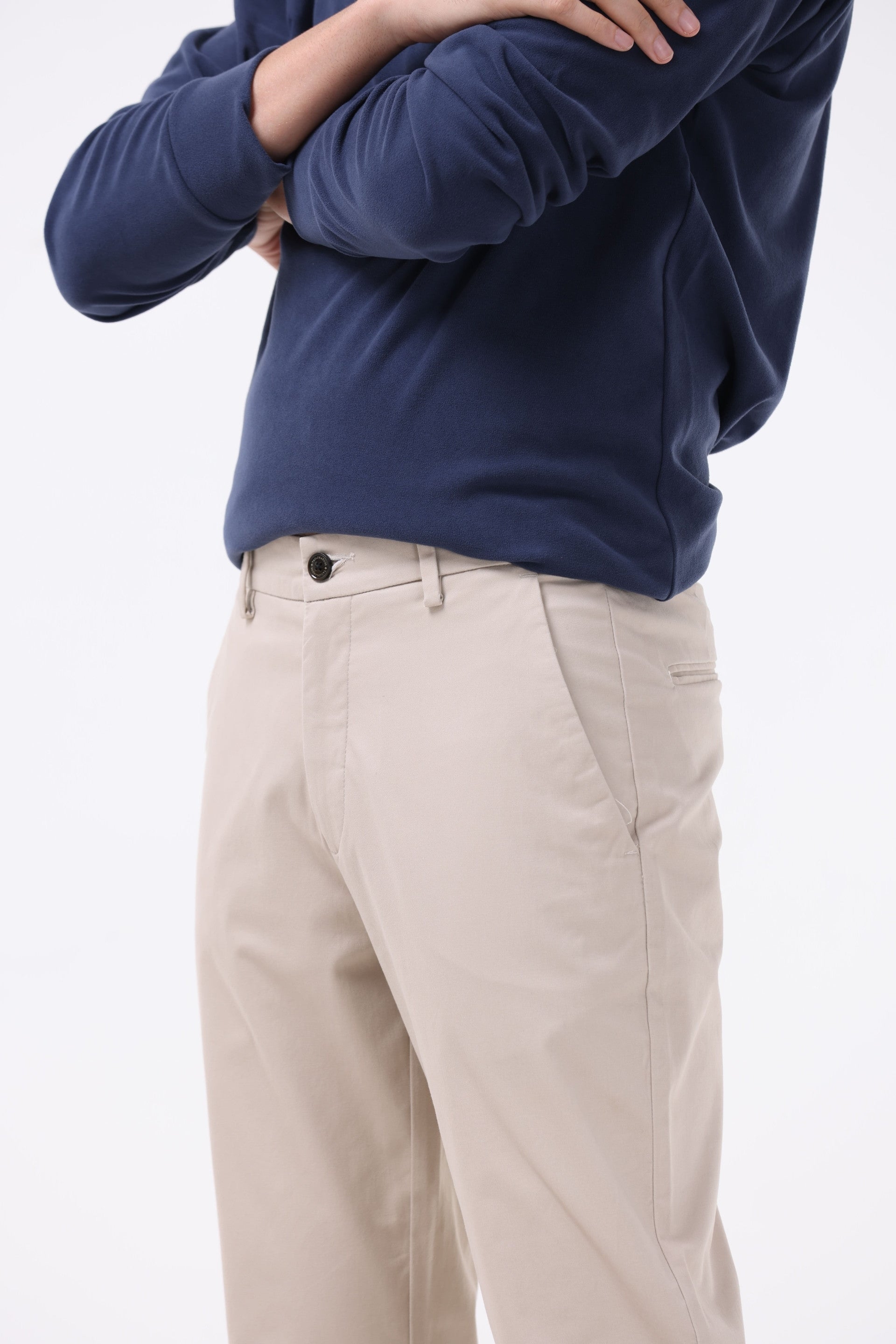 Soft Cotton Chinos In Cream