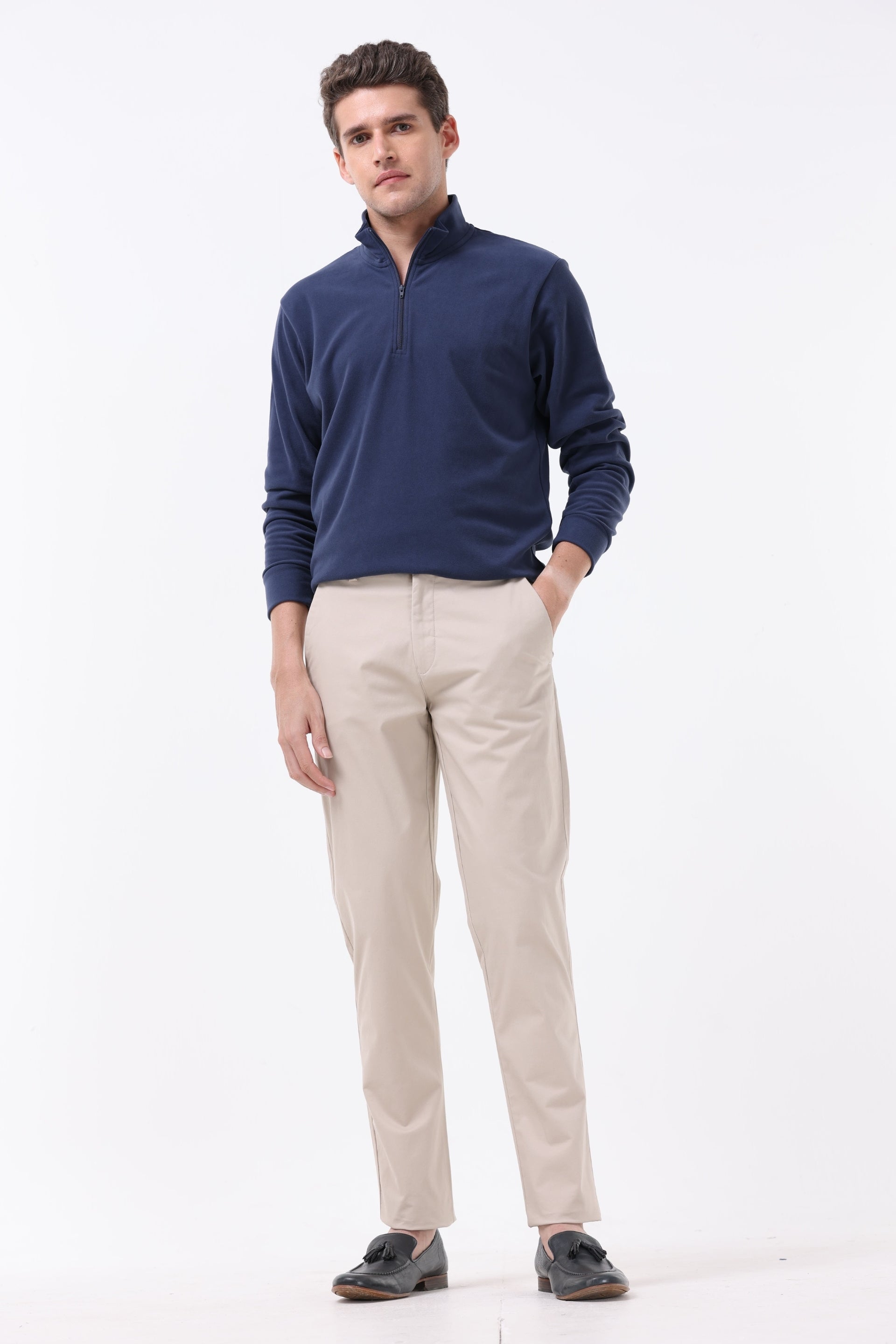 Soft Cotton Chinos In Cream
