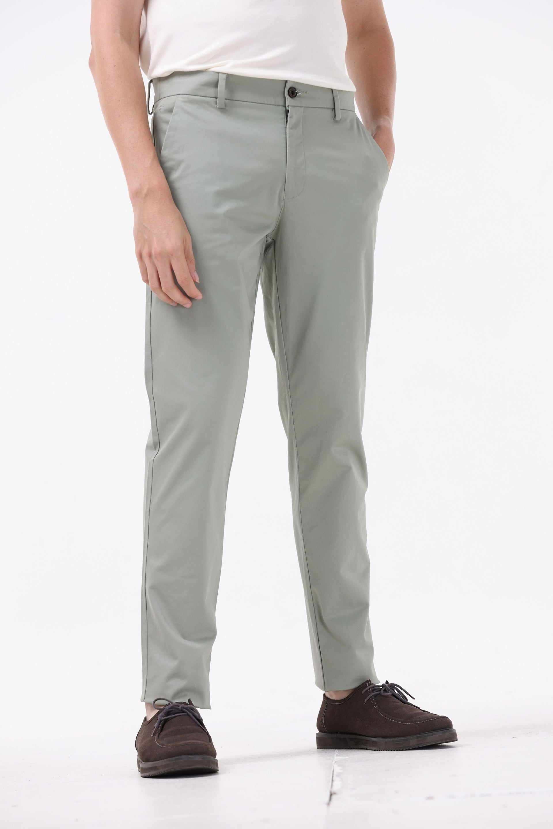 Soft Cotton Chinos In Pista