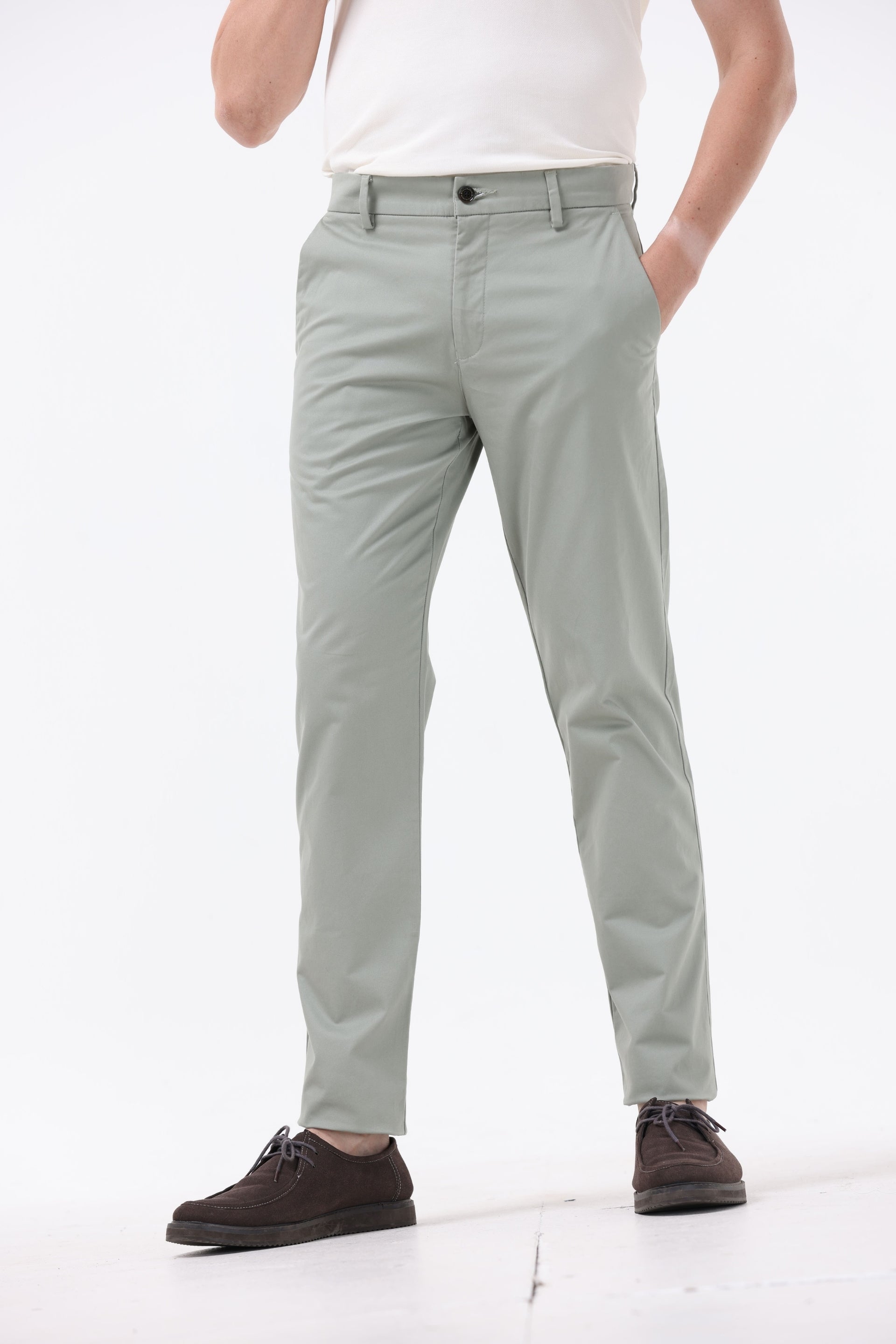 Soft Cotton Chinos In Pista