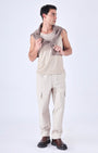 TAILORAEDGE Air Relaxed Cargo Pant In Cream