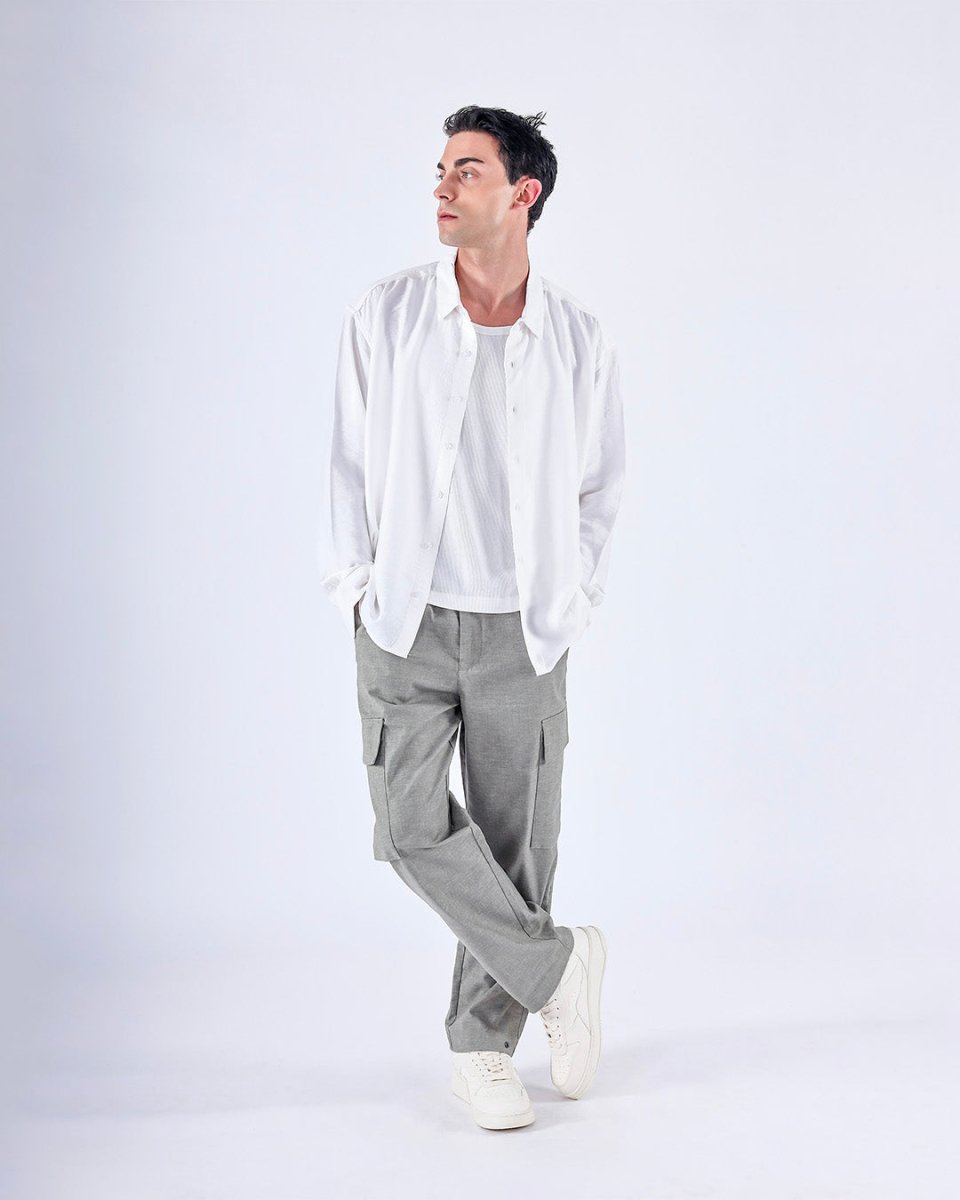 TAILORAEDGE Air Relaxed Cargo Pant In Sage Green
