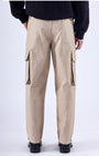 TAILORAEDGE Air Striped Relaxed Cargo Pants In Beige