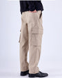 TAILORAEDGE Air Striped Relaxed Cargo Pants In Beige