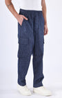 TAILORAEDGE Air Striped Relaxed Cargo Pants In Blue