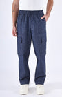 TAILORAEDGE Air Striped Relaxed Cargo Pants In Blue