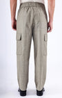 TAILORAEDGE Air Striped Relaxed Cargo Pants In Green