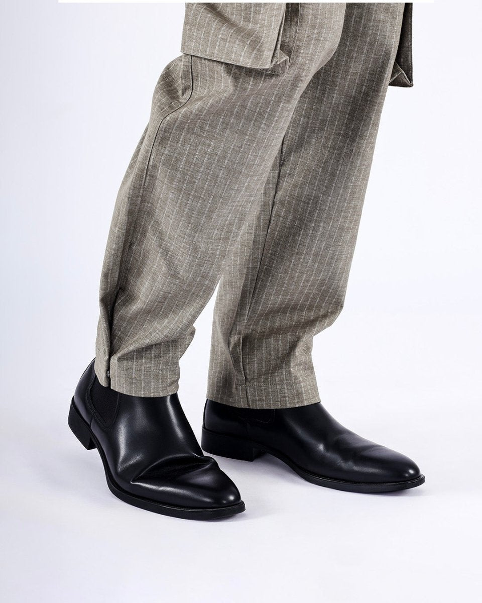 TAILORAEDGE Air Striped Relaxed Cargo Pants In Green