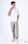TAILORAEDGE Air Striped Relaxed Cargo Pants In Grey