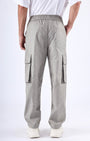 TAILORAEDGE Air Striped Relaxed Cargo Pants In Grey