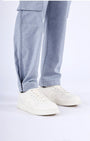 TAILORAEDGE Air Striped Relaxed Cargo Pants In Light Blue