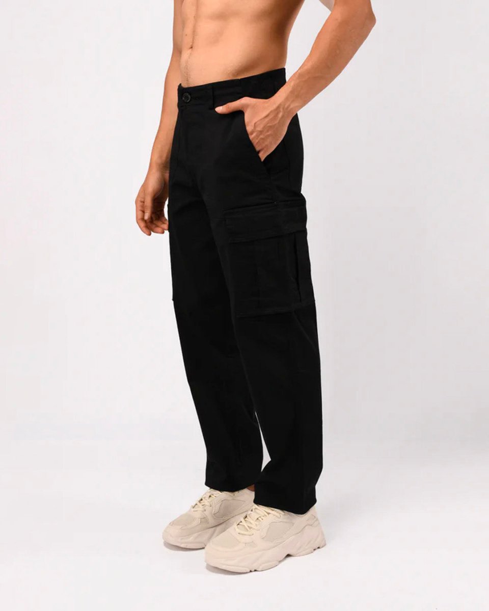 TAILORAEDGE Carpenter Relaxed Cargos In Black