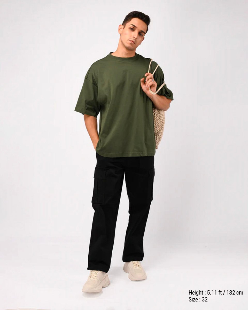 TAILORAEDGE Carpenter Relaxed Cargos In Black