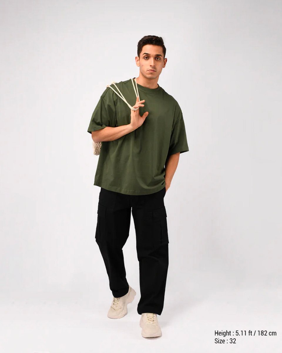 TAILORAEDGE Carpenter Relaxed Cargos In Black