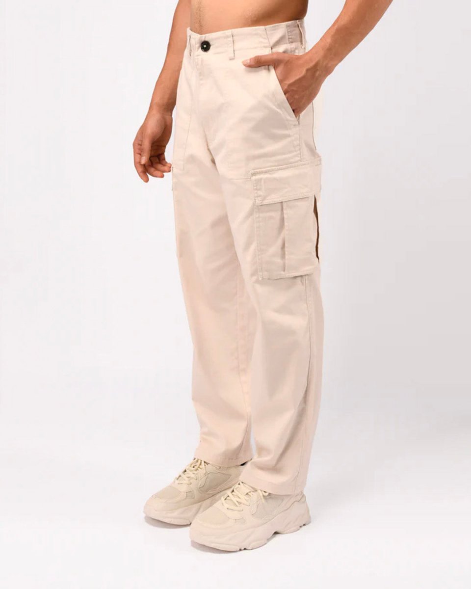 TAILORAEDGE Carpenter Relaxed Cargos In Cream