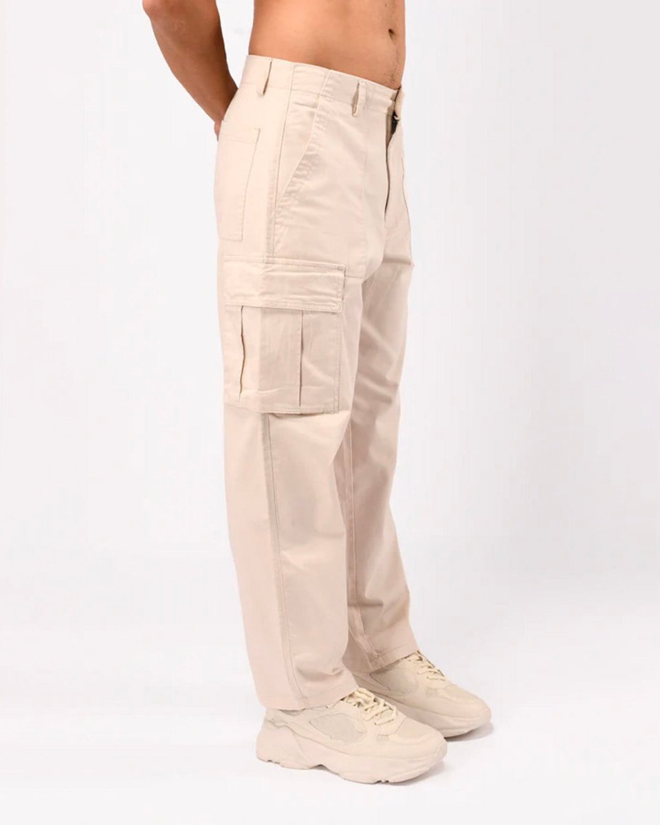 TAILORAEDGE Carpenter Relaxed Cargos In Cream