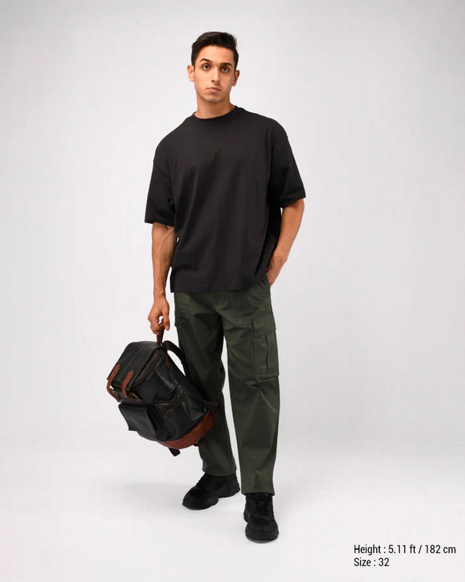 TAILORAEDGE Carpenter Relaxed Cargos In Green