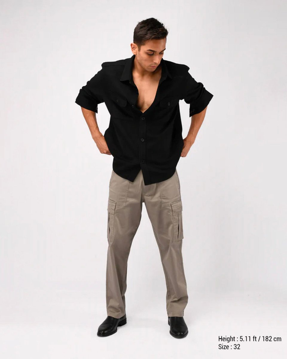 TAILORAEDGE Carpenter Relaxed Cargos In Grey