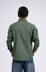 TAILORAEDGE Classic Cotton Cargo Shirt In Green