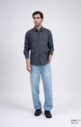 TAILORAEDGE Classic Cotton Cargo Shirt In Grey